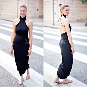 RACHEL PALLY Romanni Backless Jersey Maxi Slip Dress in Black